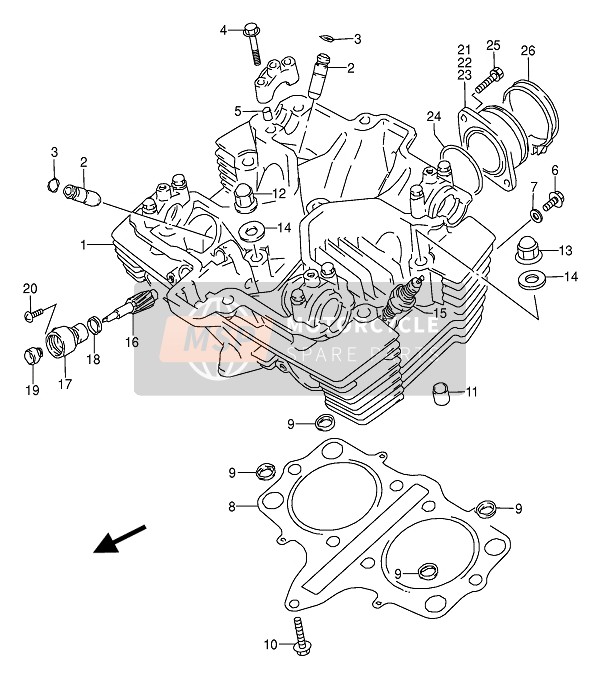 Suzuki GS500E(U) 1993 Cylinder Head for a 1993 Suzuki GS500E(U)