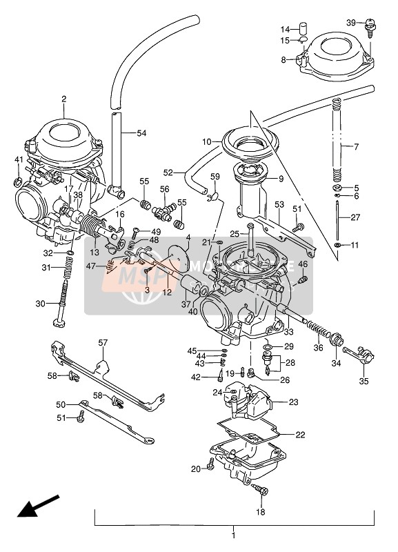 Suzuki GS500E(U) 1993 Carburateur pour un 1993 Suzuki GS500E(U)