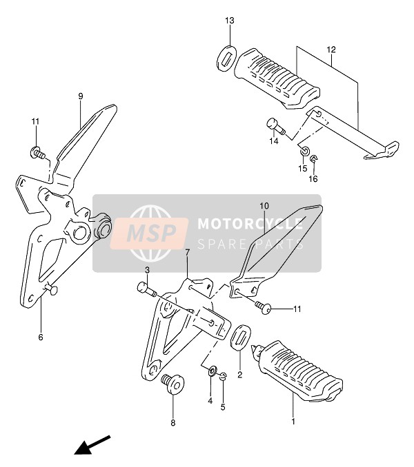 Suzuki GS500E(U) 1993 Repose Pieds pour un 1993 Suzuki GS500E(U)