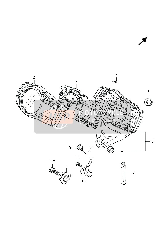 Suzuki GSX-R600 2013 Tachimetro (GSX-R600UE) per un 2013 Suzuki GSX-R600