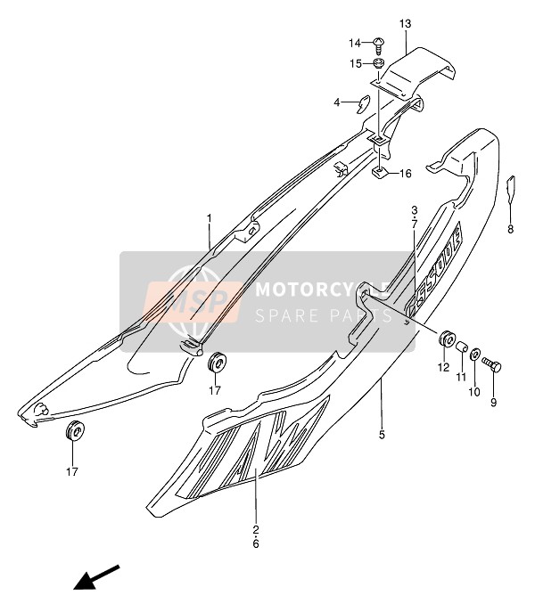 Suzuki GS500E(U) 1993 Frame Cover for a 1993 Suzuki GS500E(U)