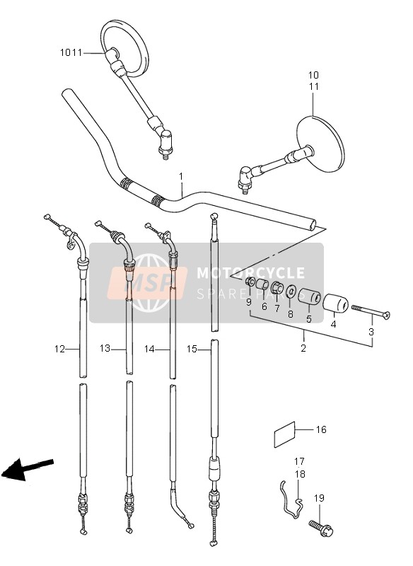 Suzuki GSF600(N)(S) BANDIT 1998 Handlebar for a 1998 Suzuki GSF600(N)(S) BANDIT