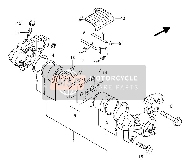 Suzuki GS500E(U) 1993 BREMSSATTEL HINTEN für ein 1993 Suzuki GS500E(U)