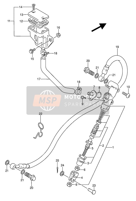 Suzuki GS500E(U) 1993 Rear Master Cylinder for a 1993 Suzuki GS500E(U)