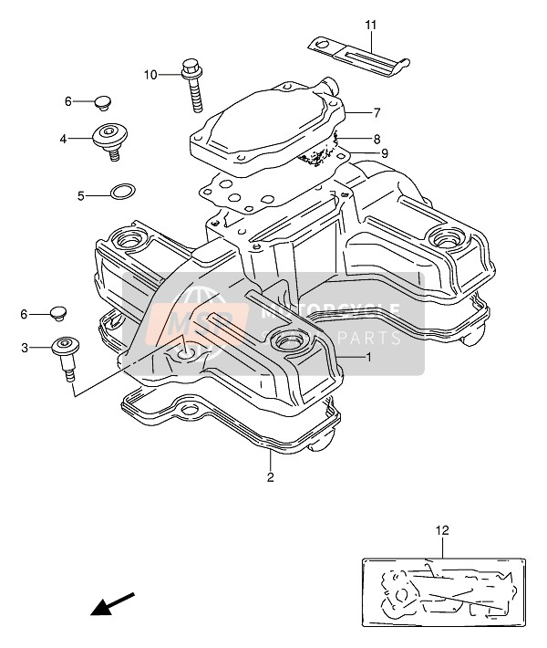 Suzuki GS500E(EU) 1994 Cylinder Head Cover for a 1994 Suzuki GS500E(EU)