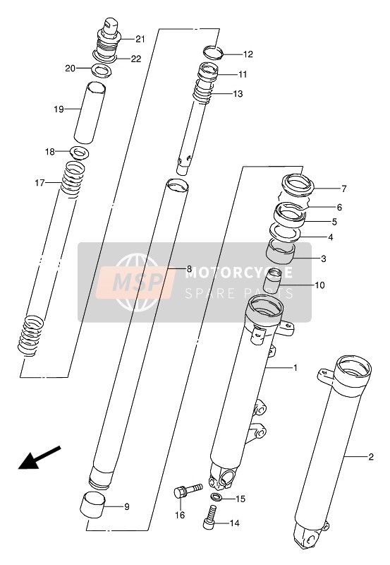 Suzuki GS500E(EU) 1994 Front Damper for a 1994 Suzuki GS500E(EU)