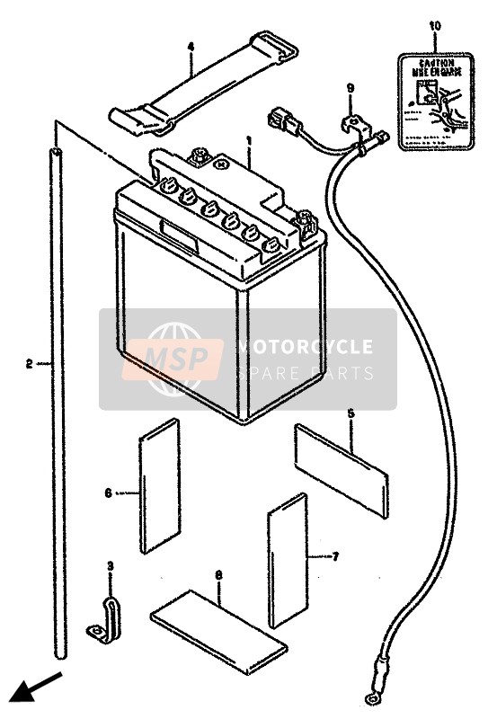 Suzuki GSX750F 1990 Batterie pour un 1990 Suzuki GSX750F