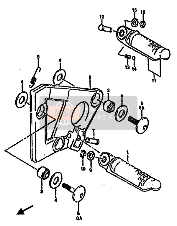 Suzuki GSX750F 1990 Footrest for a 1990 Suzuki GSX750F