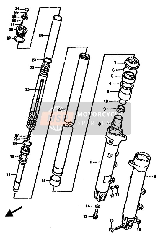 Suzuki GSX750F 1990 Front Damper for a 1990 Suzuki GSX750F