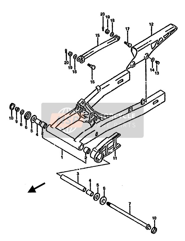 Bras oscillant arrière