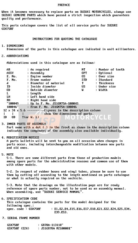 Suzuki GSX750F 1991 Preface for a 1991 Suzuki GSX750F