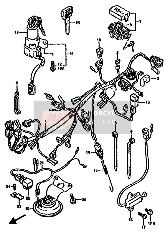 Suzuki GSX750F 1991 Wiring Harness for a 1991 Suzuki GSX750F