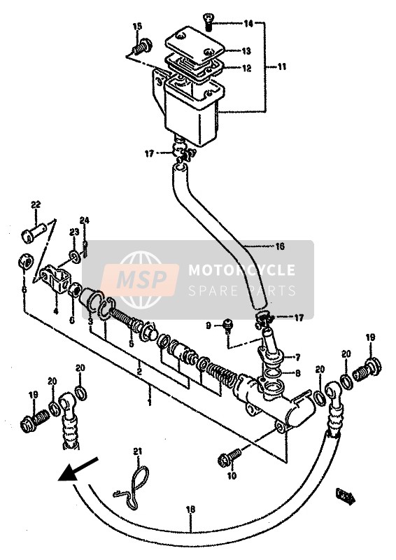 Suzuki GSX750F 1991 Rear Master Cylinder for a 1991 Suzuki GSX750F