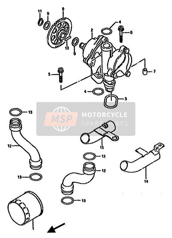 Suzuki GSX750F 1992 La pompe à huile pour un 1992 Suzuki GSX750F