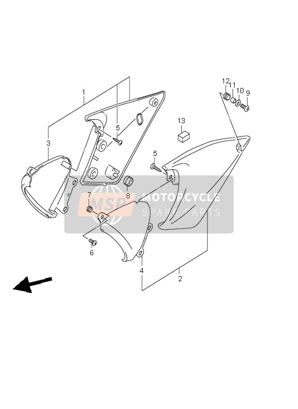 Suzuki GSF600(N)(S) BANDIT 2003 Frame Cover for a 2003 Suzuki GSF600(N)(S) BANDIT