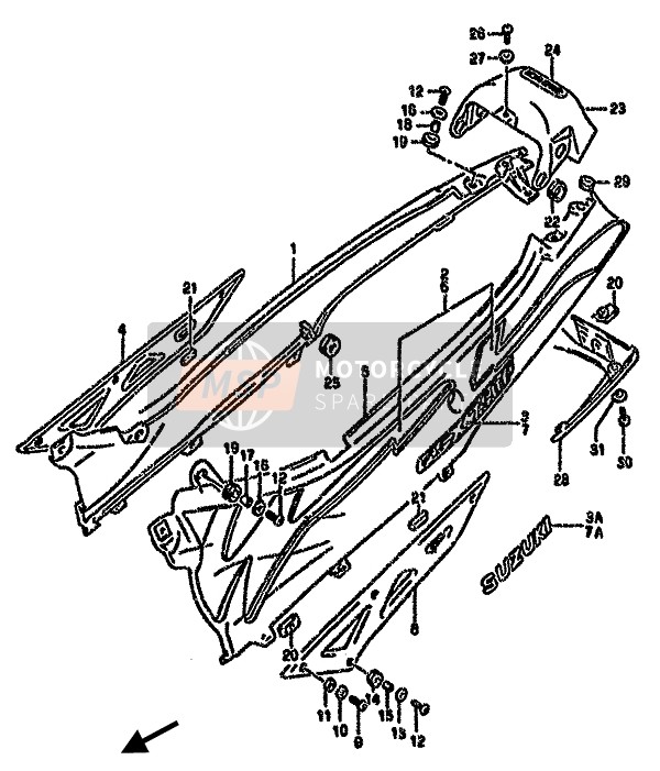 4731120C01, Frame Cover, Suzuki, 1