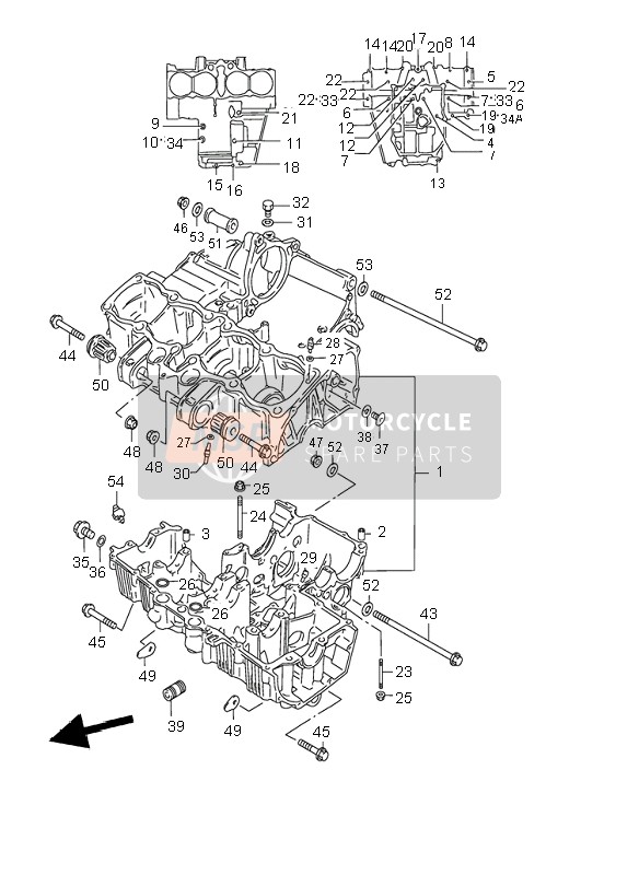 Suzuki GSF1200(N)(S) BANDIT 2003 Caja Del Cigüeñal para un 2003 Suzuki GSF1200(N)(S) BANDIT