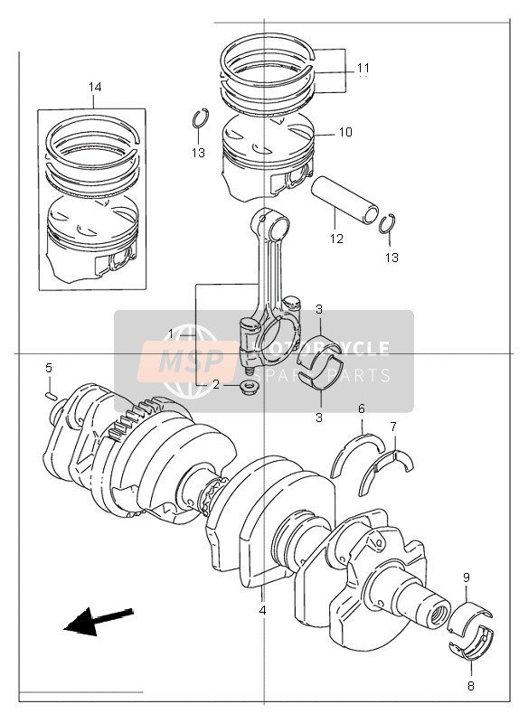 Suzuki GSF1200(N)(S) BANDIT 2003 Vilebrequin pour un 2003 Suzuki GSF1200(N)(S) BANDIT