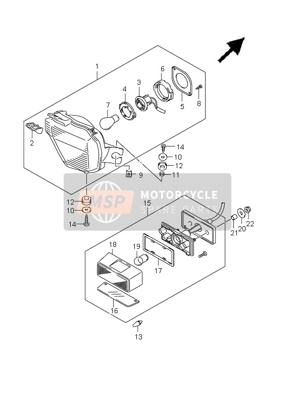 3571046H00, Lamp Assy, Rear Comb, Suzuki, 0