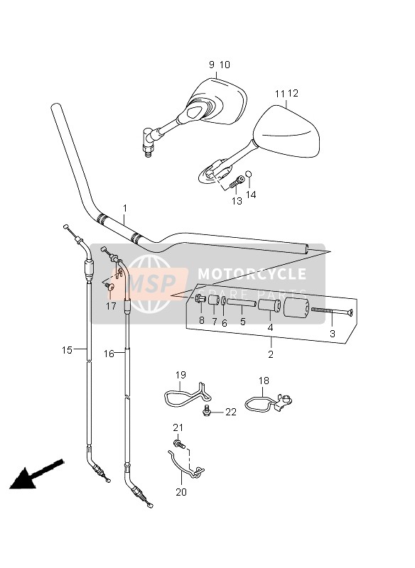 5830046H11, Cable Assy,Thro, Suzuki, 2