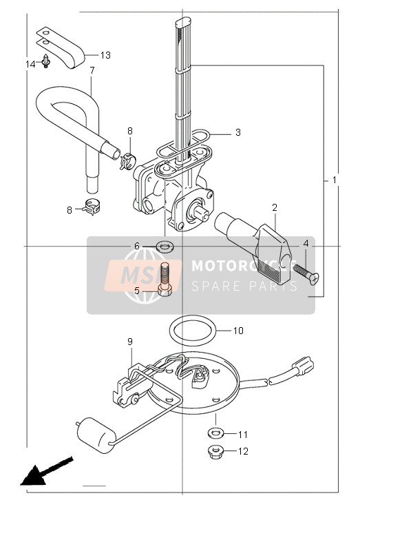 Suzuki GSF1200(N)(S) BANDIT 2003 Brandstofkraan voor een 2003 Suzuki GSF1200(N)(S) BANDIT