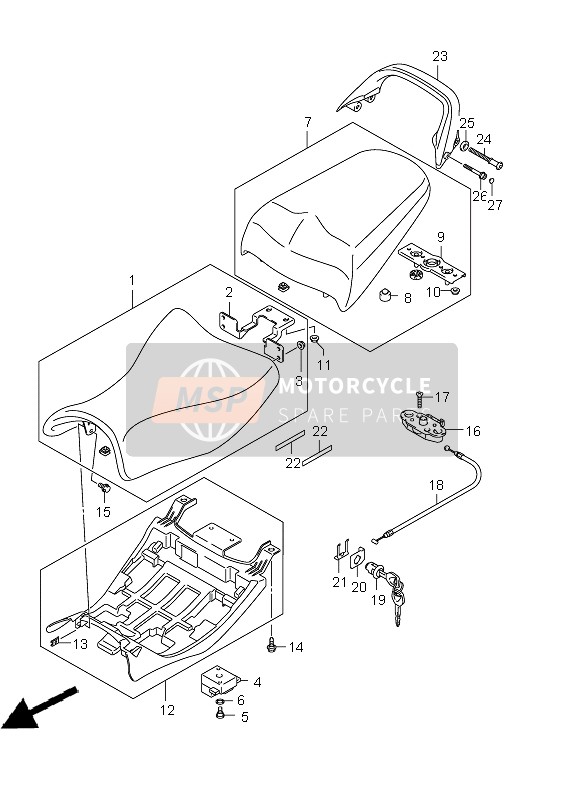 4621132F10YLF, Handle, Pillion Rider  (Gray), Suzuki, 2