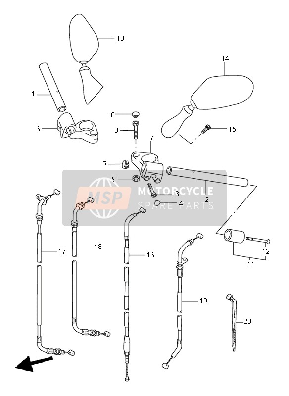 Suzuki GSX600F 2003 Guidon pour un 2003 Suzuki GSX600F