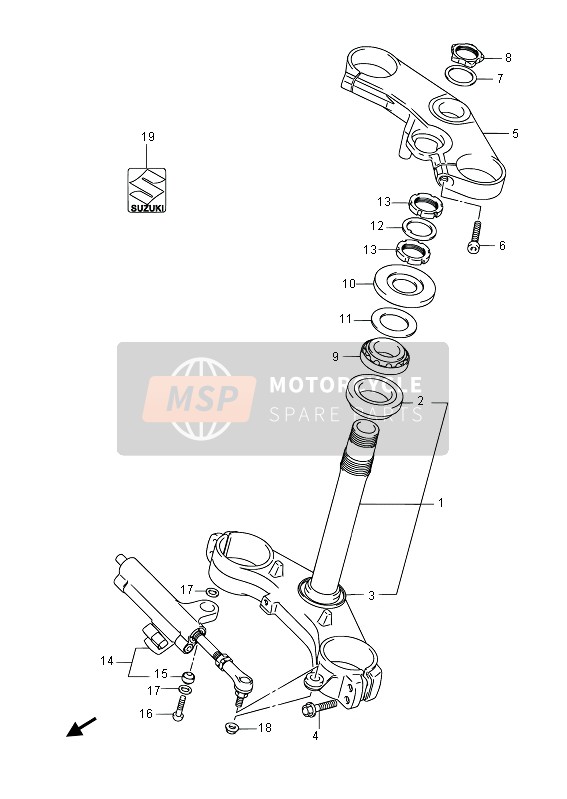 Suzuki GSX-R600 2013 Steering Stem for a 2013 Suzuki GSX-R600