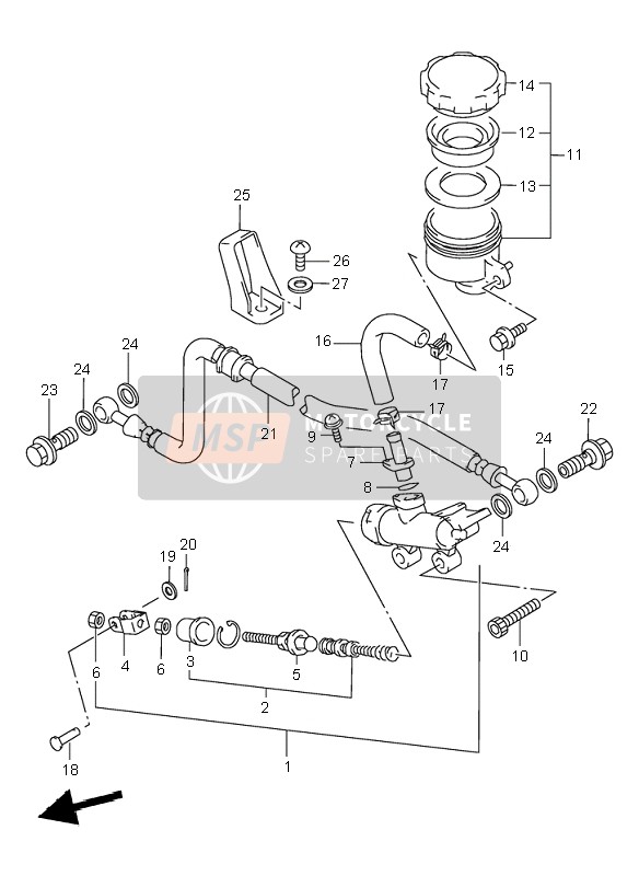 Suzuki GSX600F 2003 Rear Master Cylinder for a 2003 Suzuki GSX600F