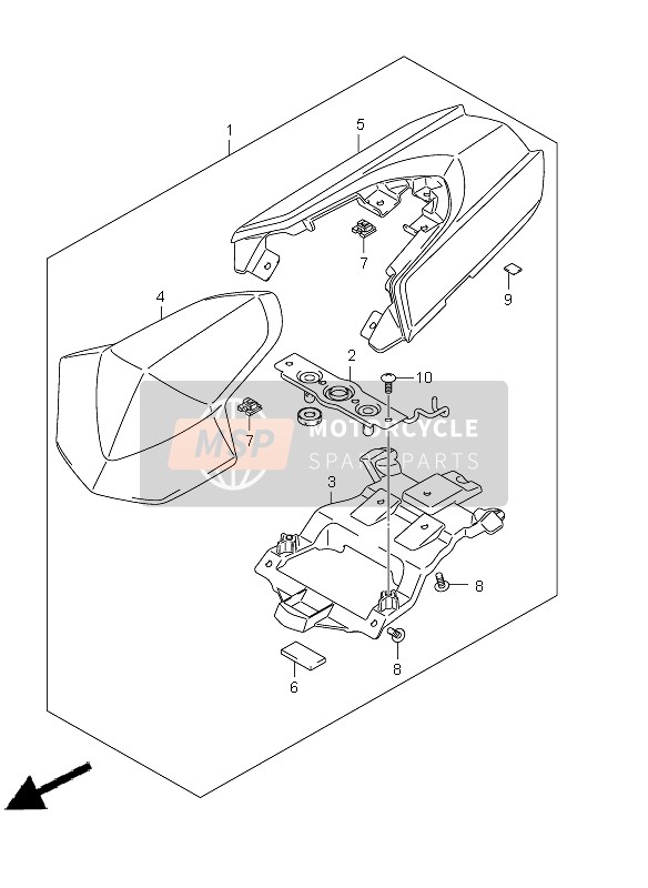 4555047H00FGF, Box, Seat Tail   (White/silver), Suzuki, 0