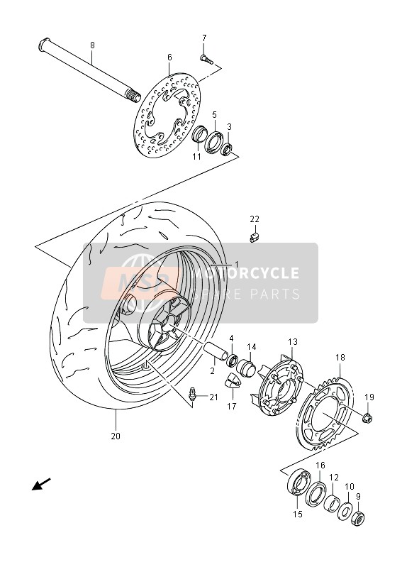 6451114J00, Sprocket,Rear (43T-525), Suzuki, 0