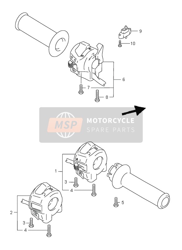 Suzuki GSX750F 2003 Commutateur de poignée pour un 2003 Suzuki GSX750F