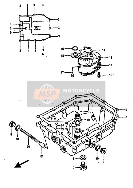 Suzuki GSX-R1100 1990 Colector de aceite para un 1990 Suzuki GSX-R1100