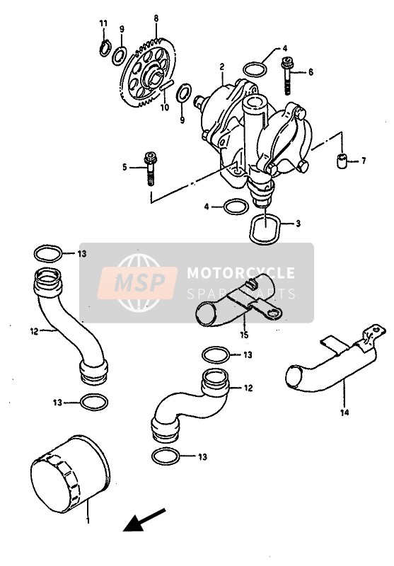 Suzuki GSX-R1100 1990 Pompa dell'olio per un 1990 Suzuki GSX-R1100