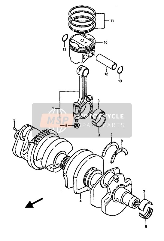 Suzuki GSX-R1100 1990 Crankshaft for a 1990 Suzuki GSX-R1100