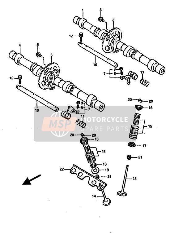 Suzuki GSX-R1100 1990 Arbre À Cames & Soupape pour un 1990 Suzuki GSX-R1100