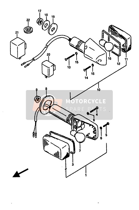 Suzuki GSX-R1100 1990 Turn Signal Lamp for a 1990 Suzuki GSX-R1100