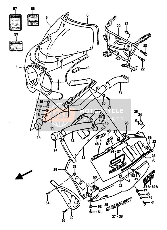 9459040C00, Brace, Under Cowl Lh, Suzuki, 2