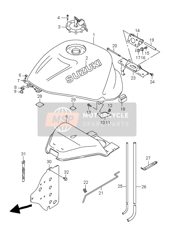 6811124F00YS7, Emblem (Black), Suzuki, 0