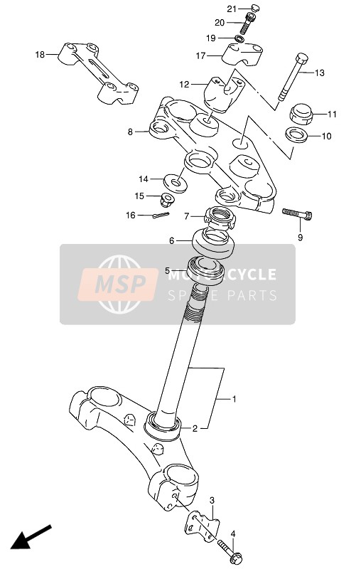 Suzuki VX800(U) 1991 Tige de direction pour un 1991 Suzuki VX800(U)