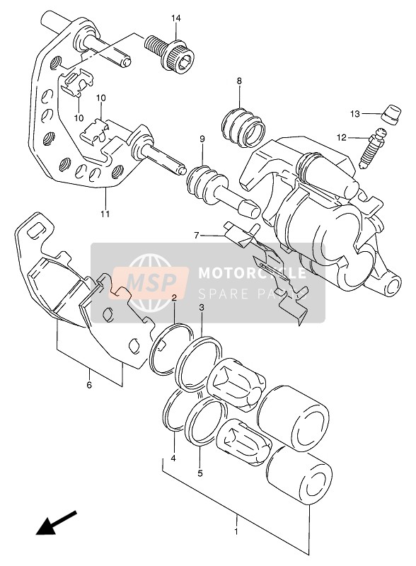 Suzuki VX800(U) 1991 BREMSSATTEL VORNE für ein 1991 Suzuki VX800(U)