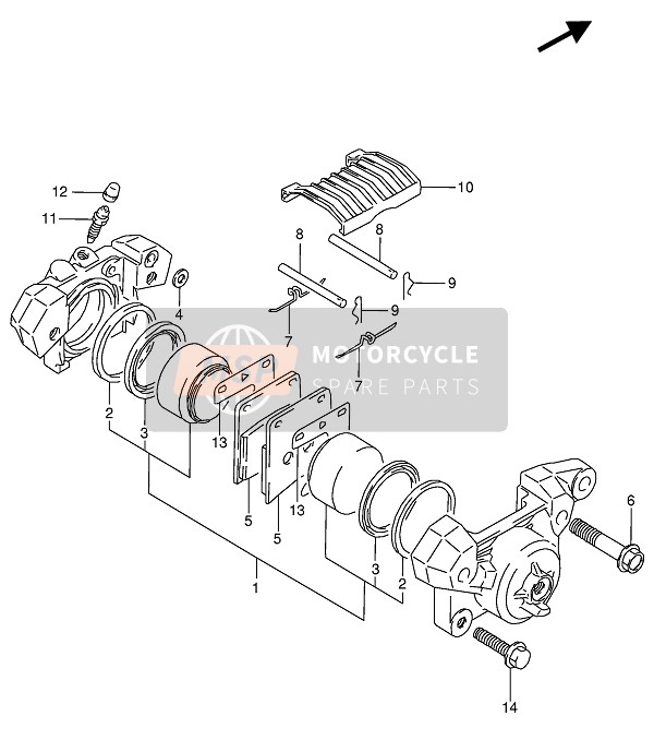 Suzuki VX800(U) 1991 Remklauw achter voor een 1991 Suzuki VX800(U)