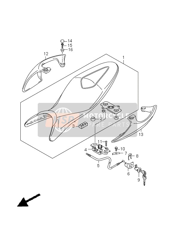 4528044H01, Cable, Seat Lock, Suzuki, 0