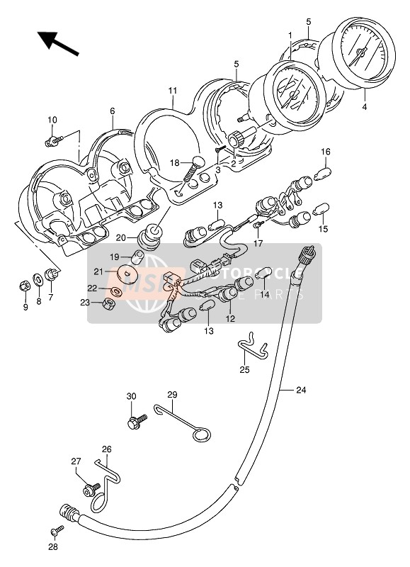 Suzuki VX800(U) 1992 Snelheidsmeter & Toerenteller voor een 1992 Suzuki VX800(U)