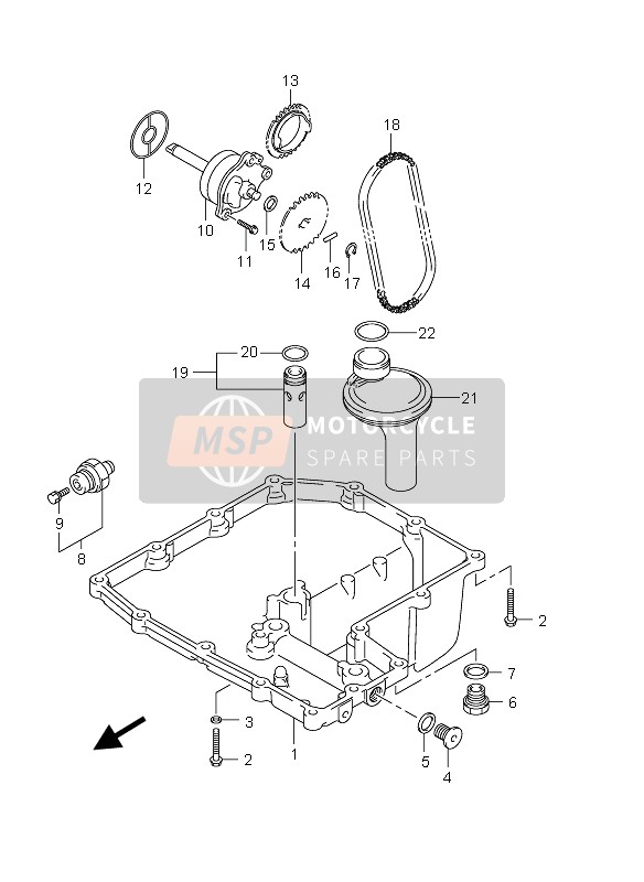 Suzuki GSX1250FA 2010 Colector de aceite & Bomba de aceite para un 2010 Suzuki GSX1250FA