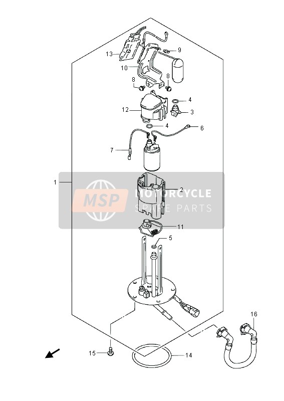 Suzuki GSX-R750 2013 Benzine pomp voor een 2013 Suzuki GSX-R750