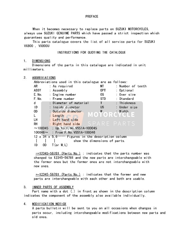 Suzuki VX800(U) 1993 Preface 2 for a 1993 Suzuki VX800(U)