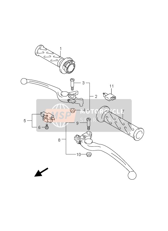 Suzuki GSX1250FA 2010 Handvat Hendel voor een 2010 Suzuki GSX1250FA