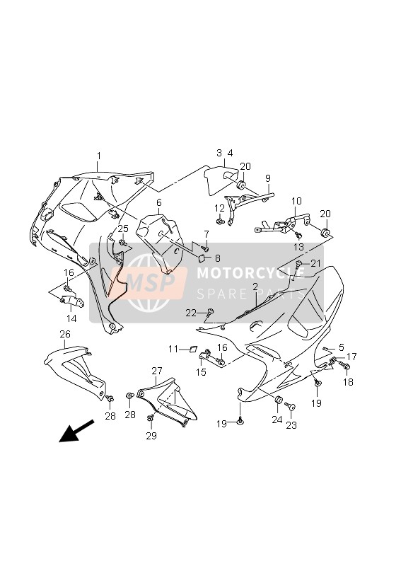 9447118H00YHG, Cowling, Under Rh  (Gray), Suzuki, 0