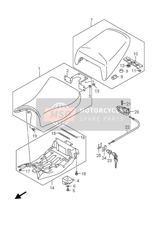 Suzuki GSX1250FA 2010 Posto A Sedere per un 2010 Suzuki GSX1250FA